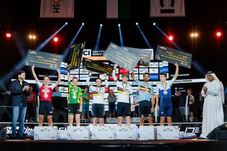 Scenes from the live 2024 UCI Cycling Esports World Championship final