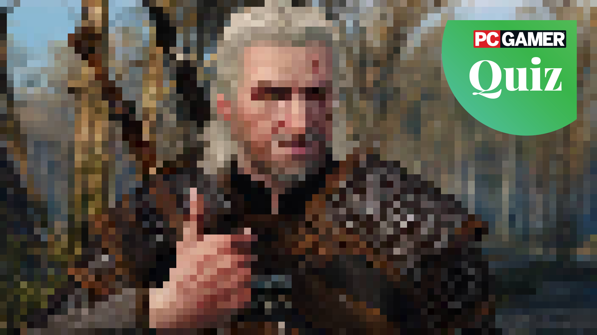 A pixelated version of Geralt from The Witcher 3 giving a thumbs up. 