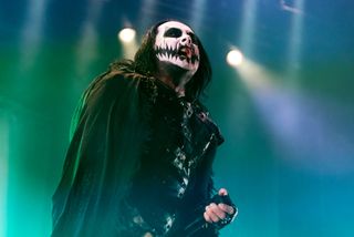 A picture of Dani Filth performing live