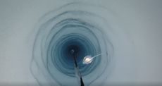 British Antarctic Survey camera travelling down the 900-meter-long bore hole in the Filchner-Ronne Ice Shelf. (Marine creature pictured is unrelated to the discovery)