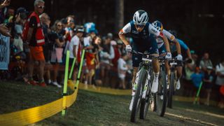 Pauline Ferrand Prevot of France in action during the UCI Mountain Bike World Championships Cross-Country Olympic Women Elite Short Track on August 30, 2024 in Andorra La Vella, Andorra