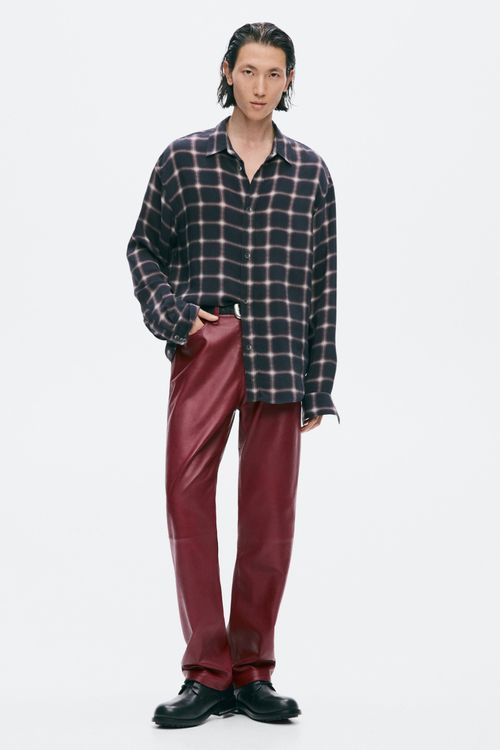 Regular Fit Leather Trousers