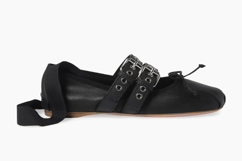Miu Miu, Nappa and Calf Leather Ballerinas