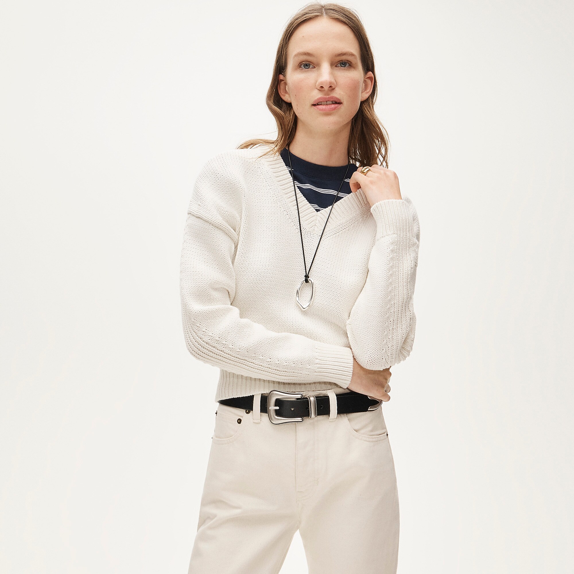 J.Crew, Cotton-Blend V-Neck Pullover Sweater