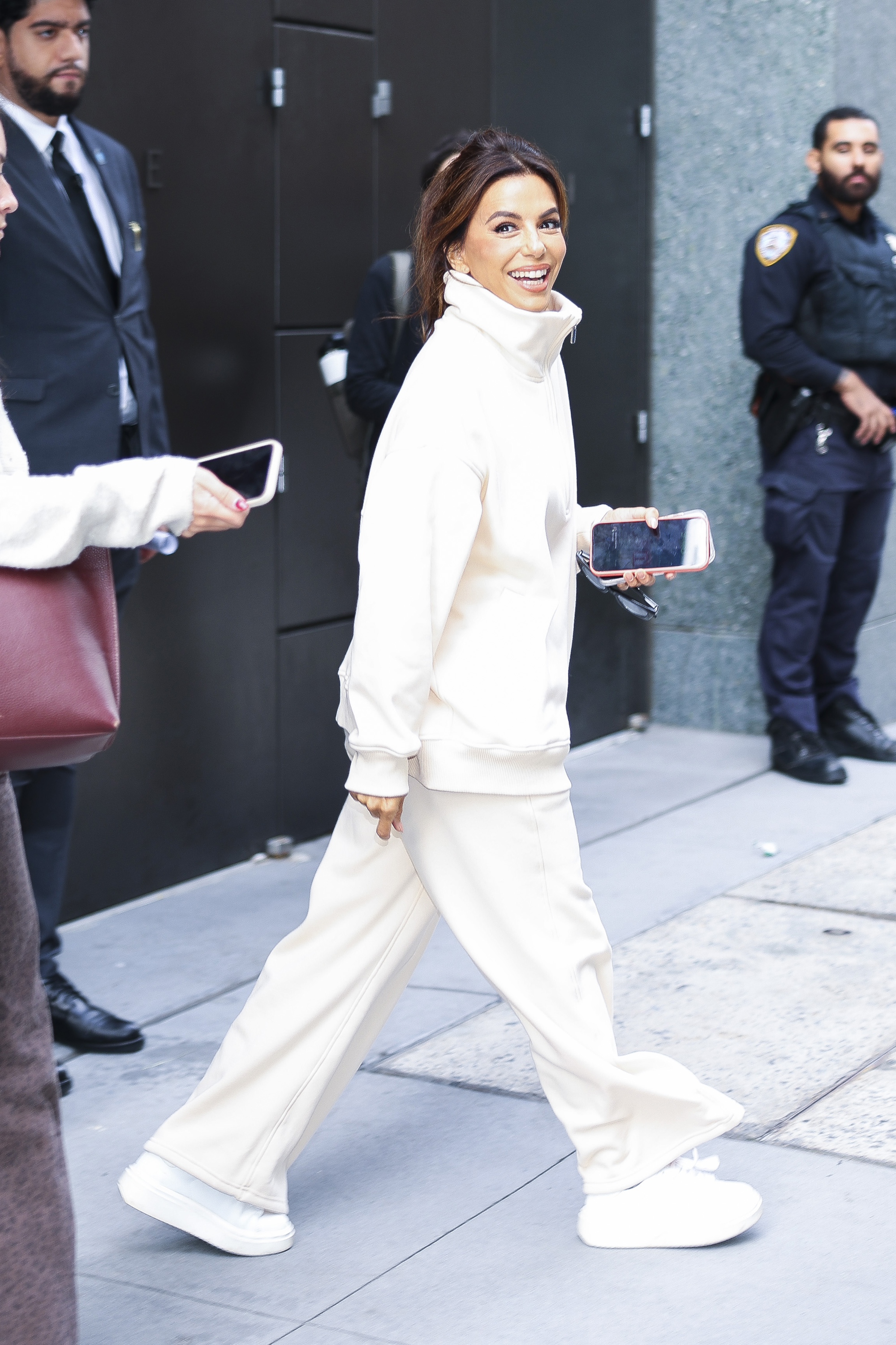 Eva Longoria was spotted in NYC wearing chunky white sneakers