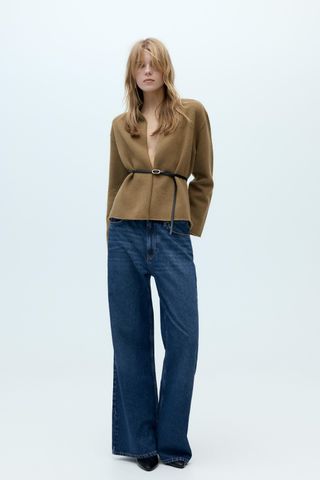 100% Wool Belted Cardigan