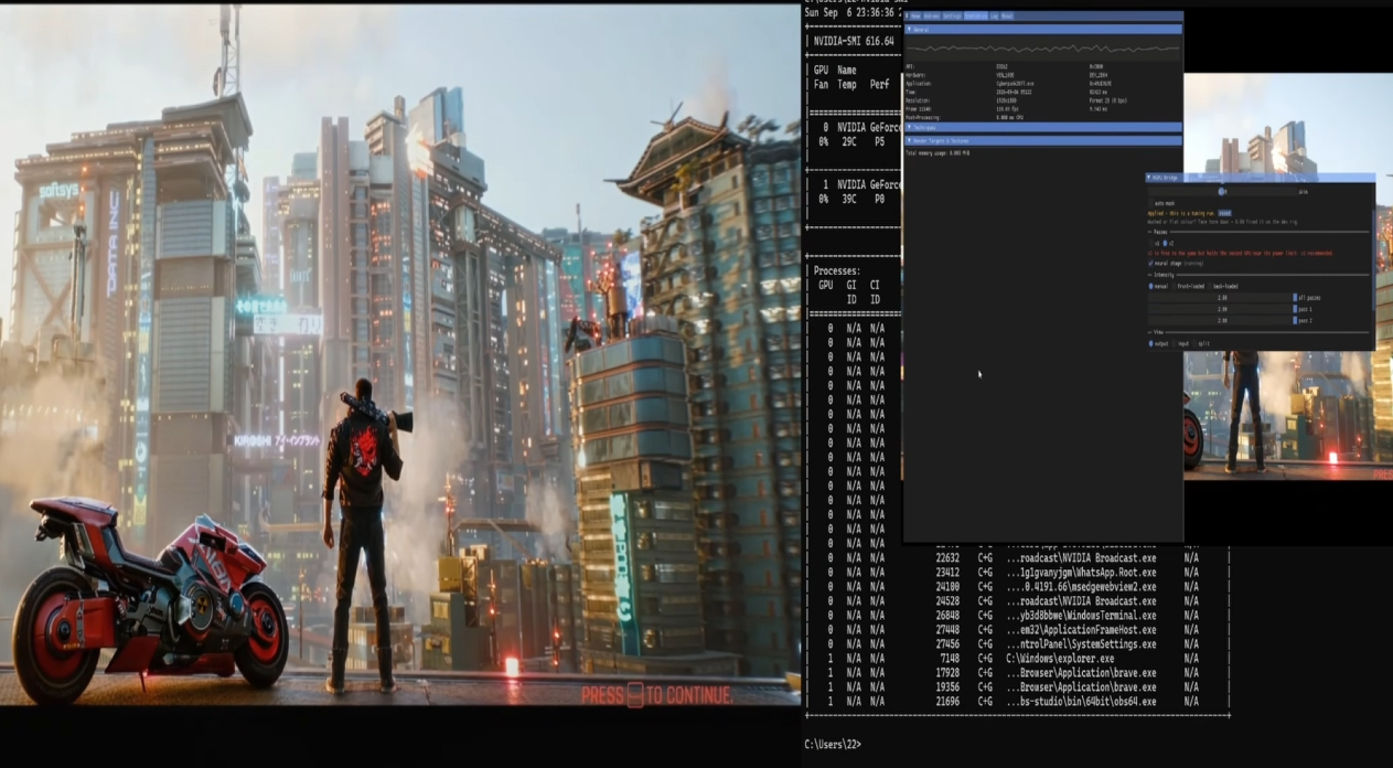 Cyberpunk DLSS overlay