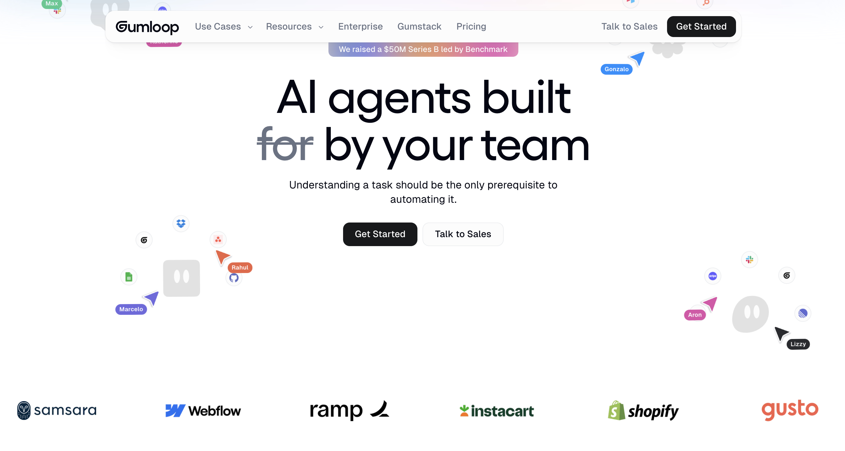 An image of Gumloop homepage