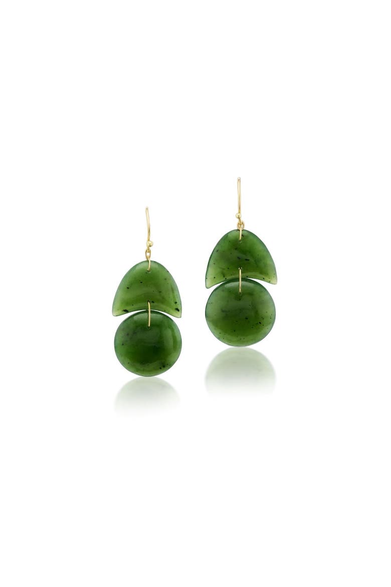 Jade Tiny Arp Drop Earrings
