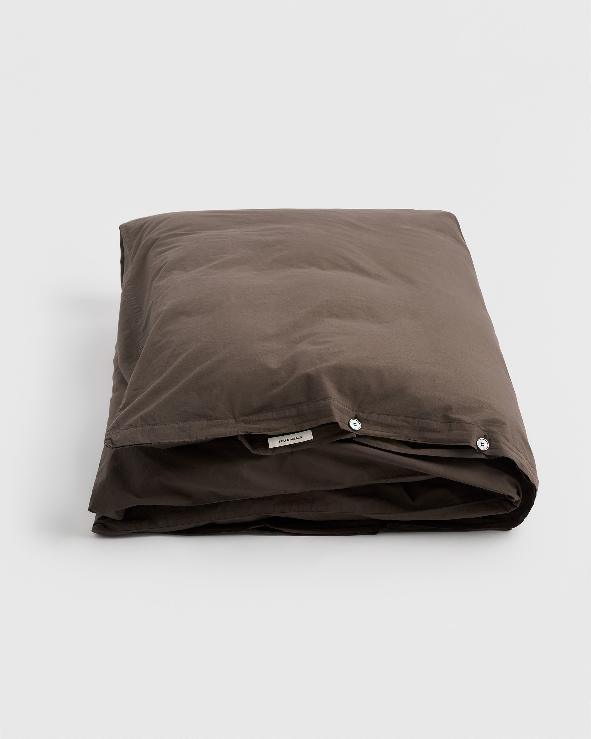 Tekla Fabrics Percale, Double Duvet Cover - Soil Brown 200x230