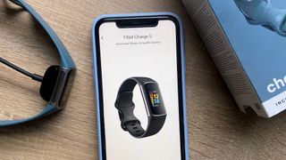 A photo of the fitbit charge 5 set up process