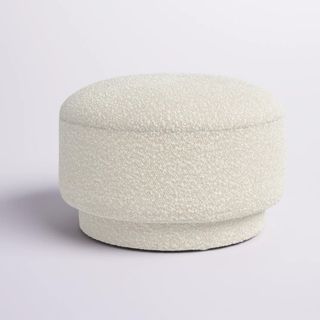 boucle ottoman on a white bacgrkound