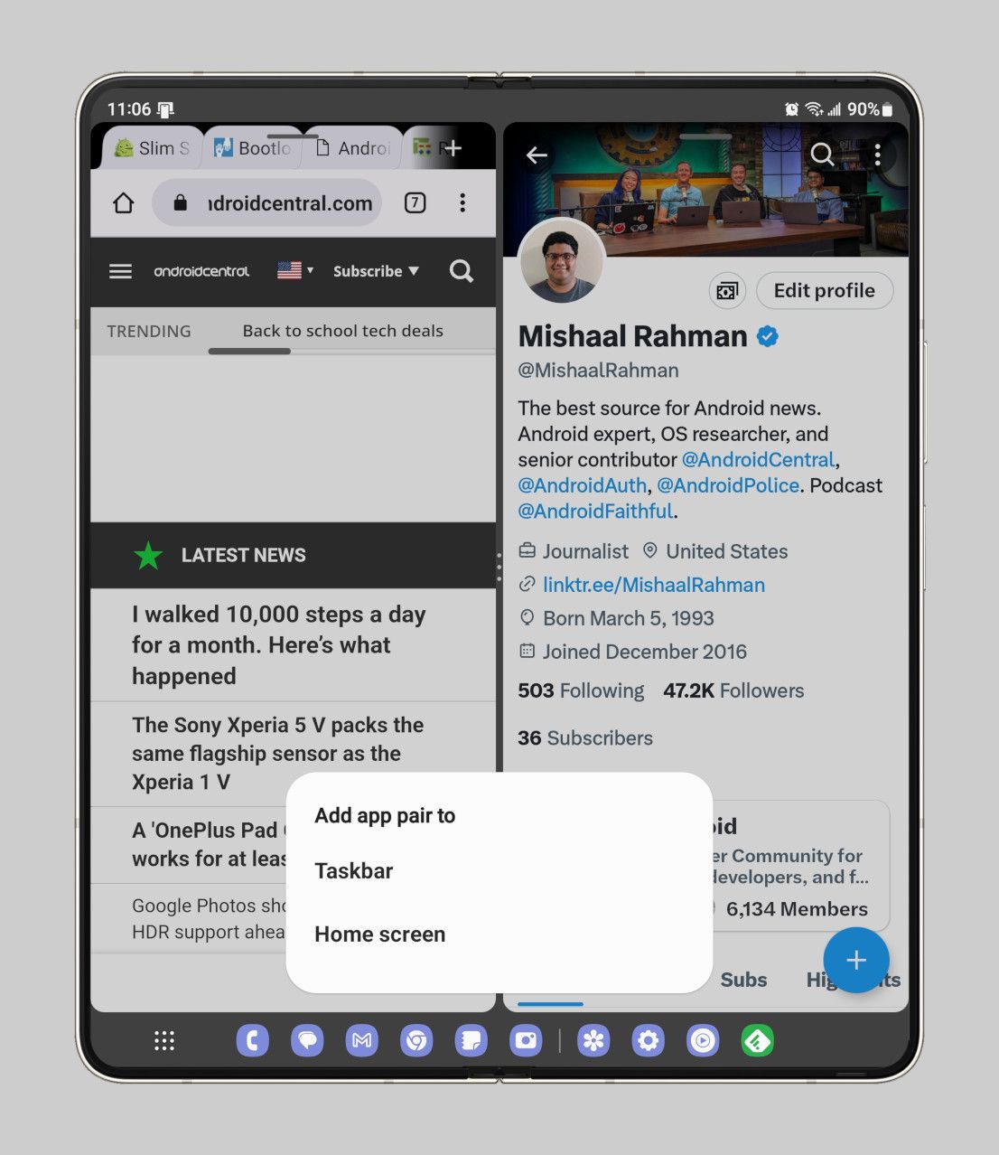 Saving an app pair