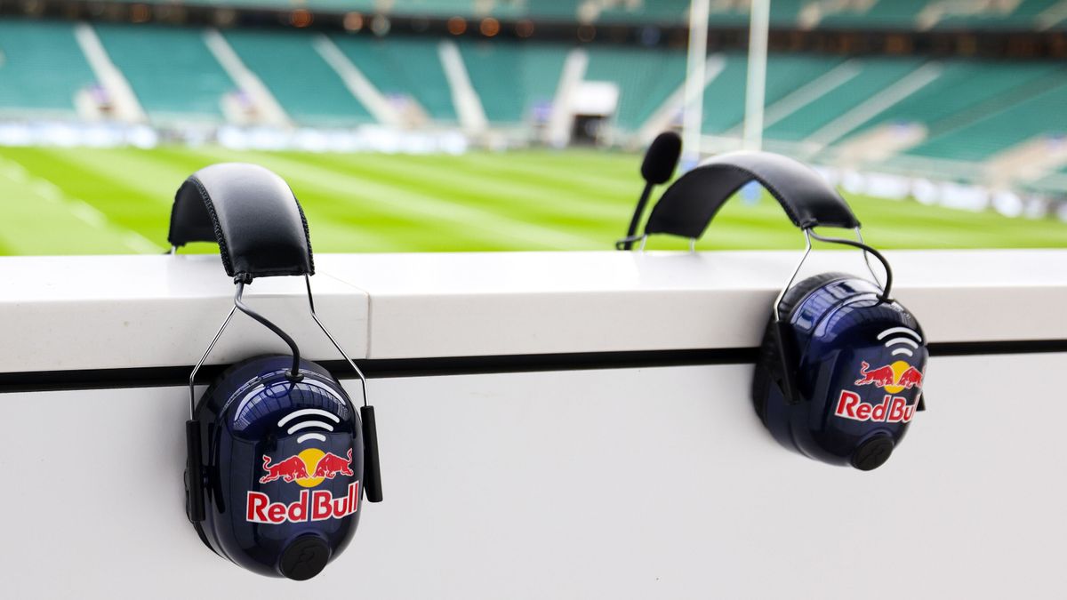 Riedel wireless intercom system includes the Red Bull headphones shown to help bring rugby to life sonically.