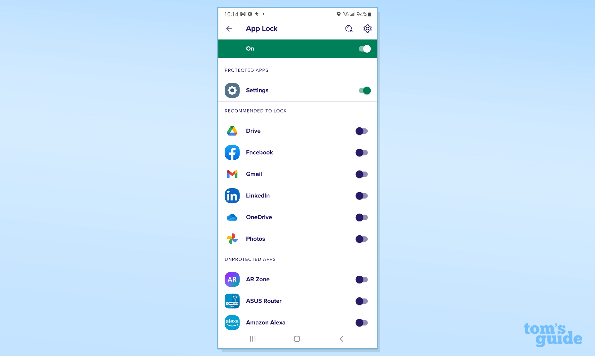 Avast Mobile Security app lock