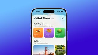 An iPhone screenshot displaying the Visited Places feature on Apple Maps