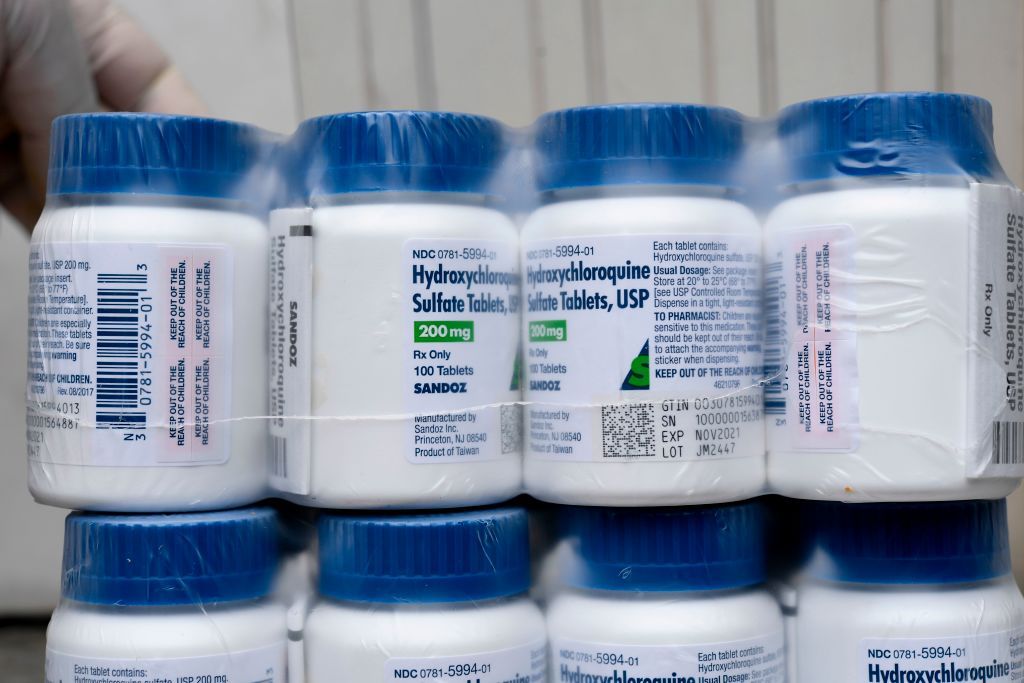 Bottles of hydroxychloroquine.