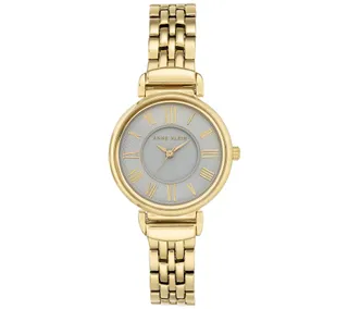 Anne Klein 2 Goldfarbene Uhr mit grauem Zifferblatt