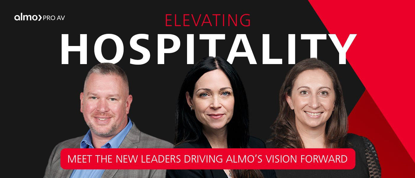 The three new leaders of the Almo Pro AV hospitality team.