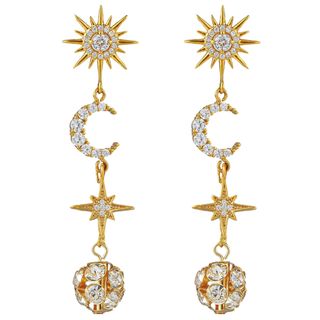 Celestial gold drop earrings