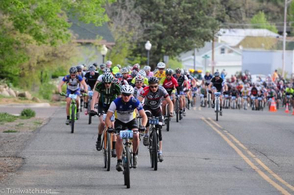 Racers tackle the initial six-mile road climb
