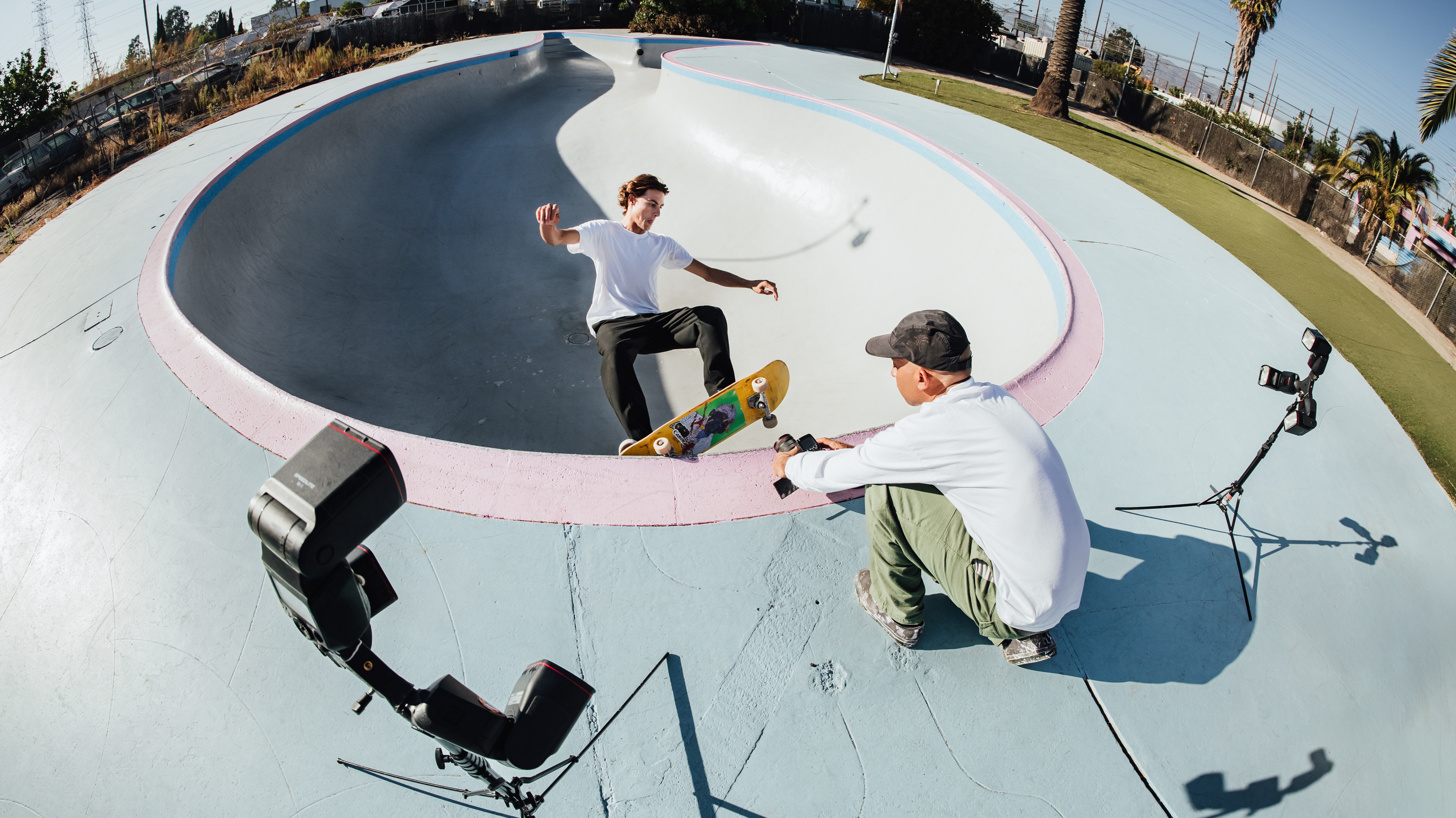 A photographer using the Canon RF 7-14mm f/2.8-3.5L Fisheye STM