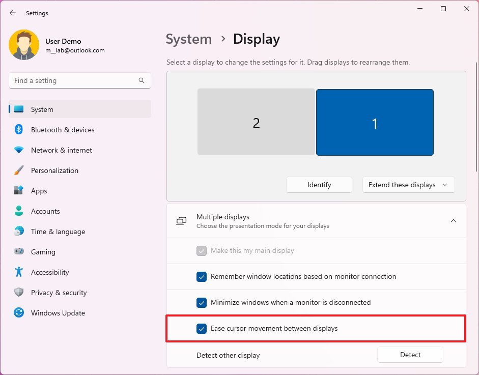 Display settings