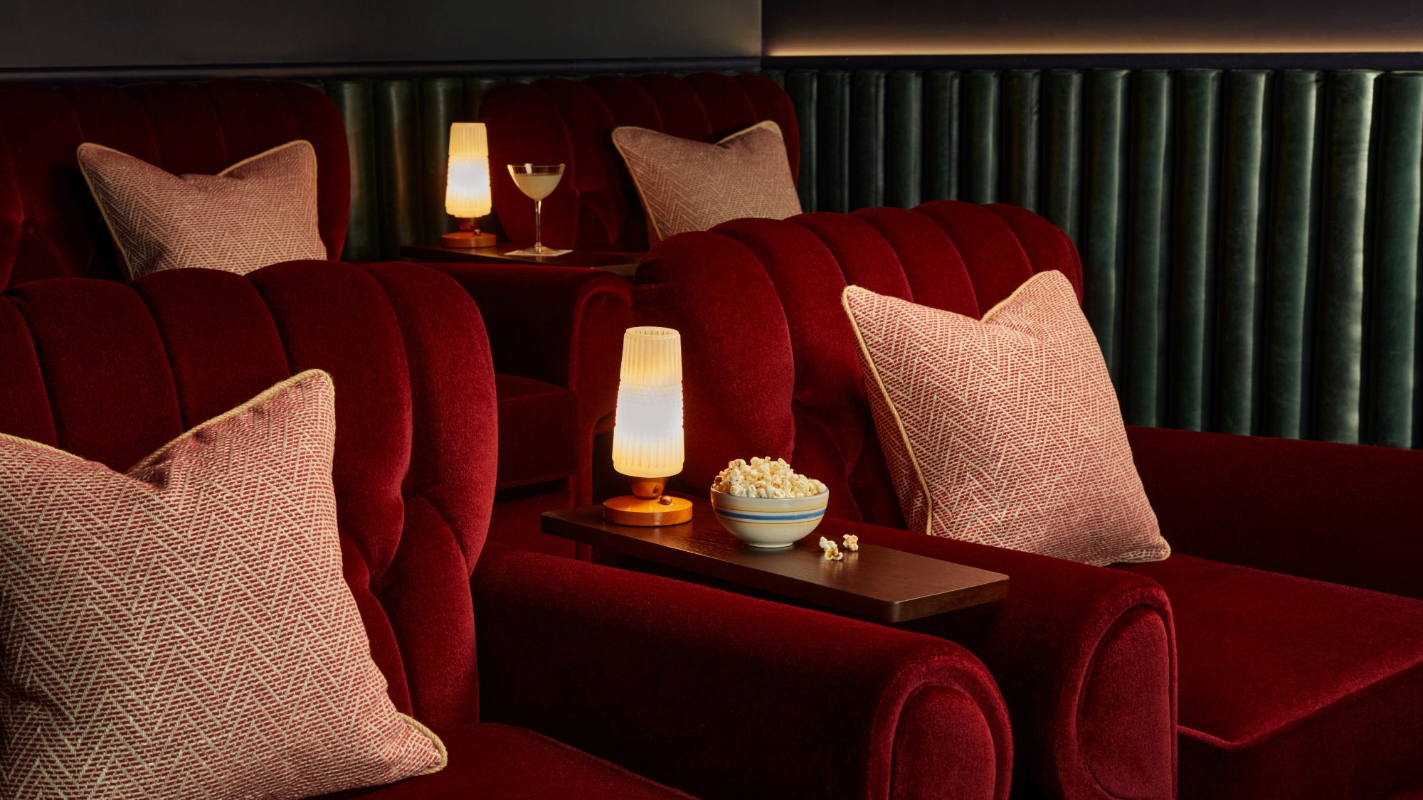 The Hoxton Edinburgh red velvet cinema seats