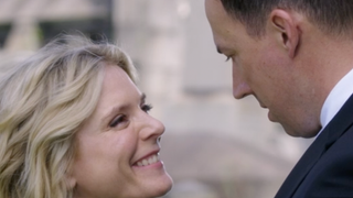 Nikki and Jack look lovingly into each other's eyes in Silent Witness