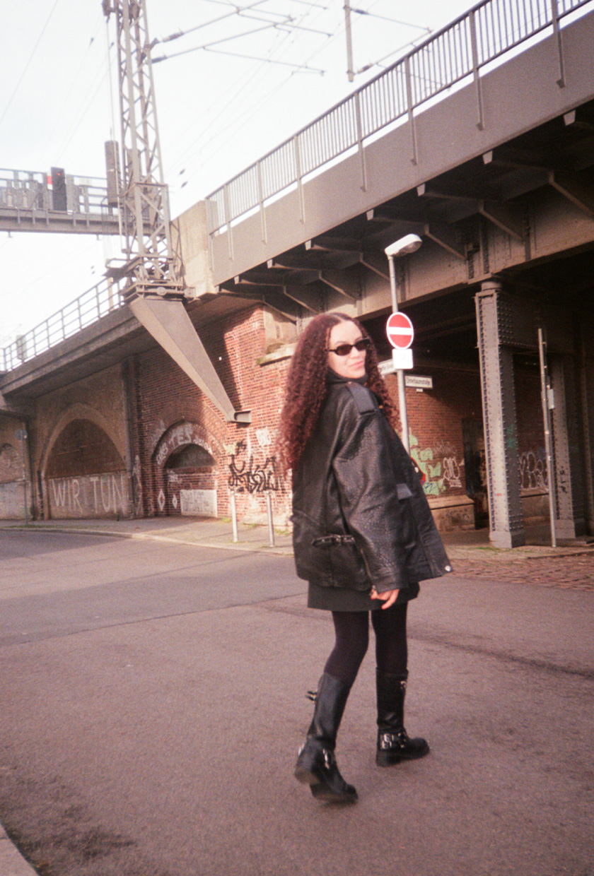 Best leather jackets for spring, shown in a street style photo of a fashion editor