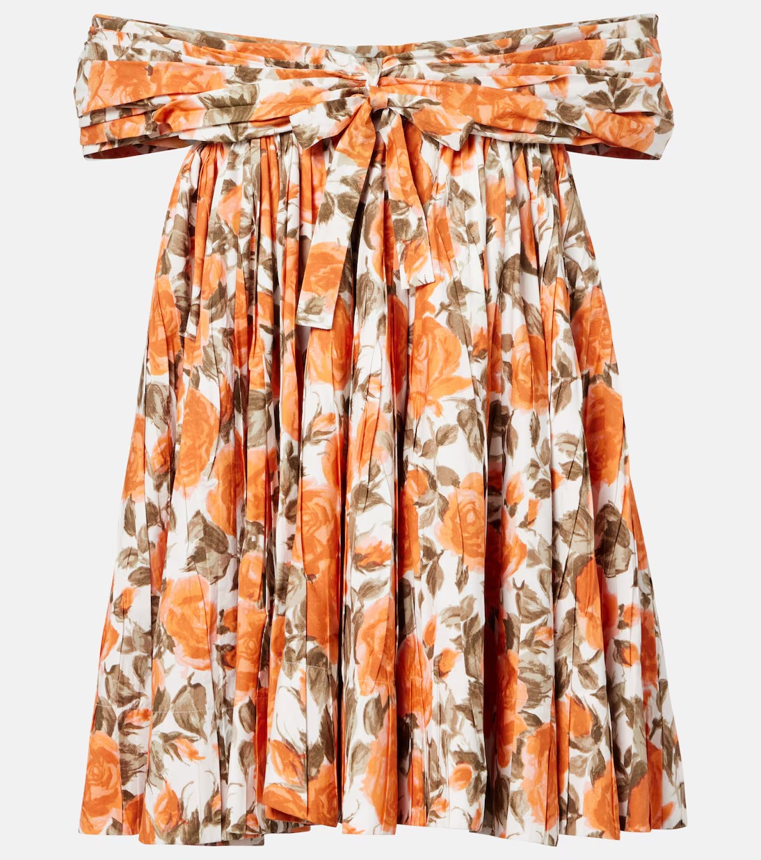Chlo&amp;eacute;, Floral pleated cotton poplin minidress