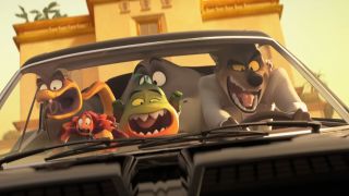 The Bad Guys driving away in The Bad Guys 2