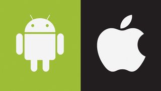 The Android and Apple logos side by side