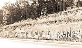 Memorial to Duane Allman on Interstate 20 near Vicksburg, Mississippi