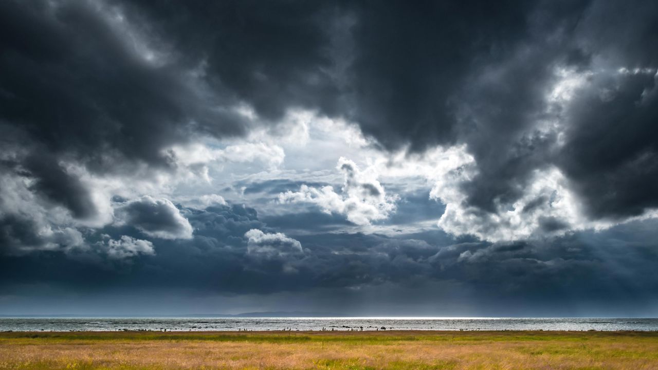 Dark clouds in a stormy sky