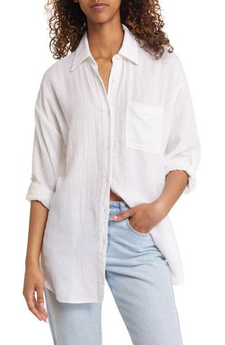 Premium Linen Button-Up Blouse