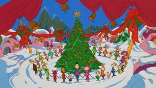 The town of Whoville in How The Grinch Stole Christmas.