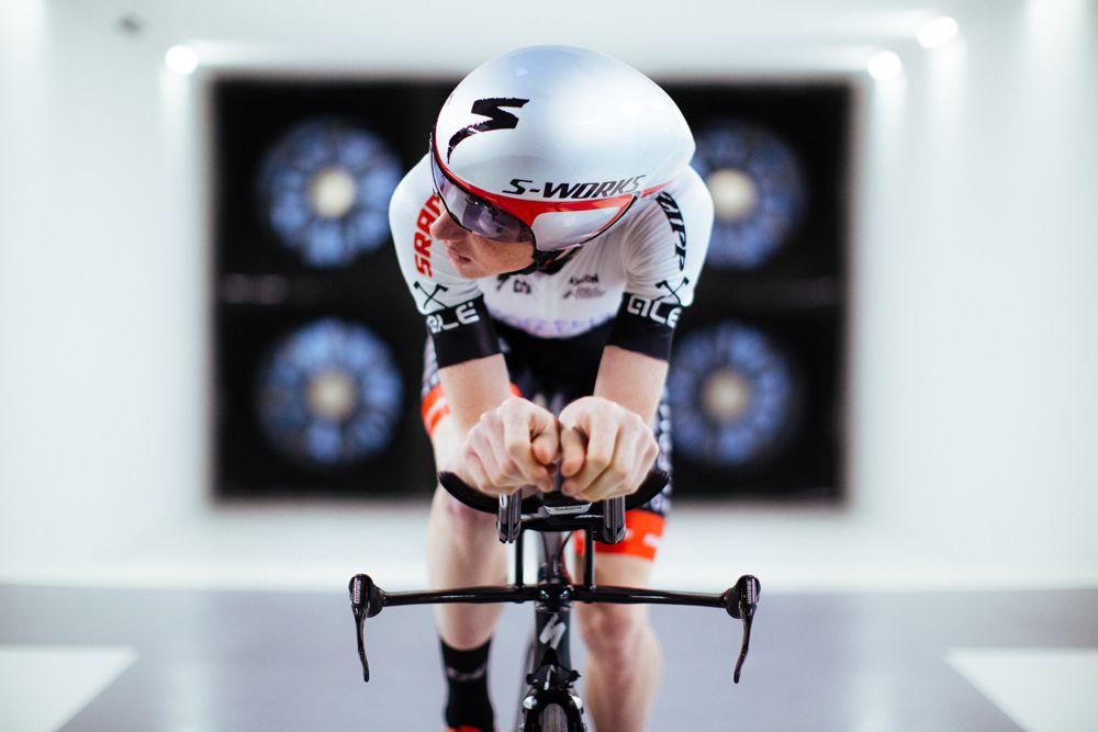 Tao Geoghegan Hart in the Specialized wind tunnel