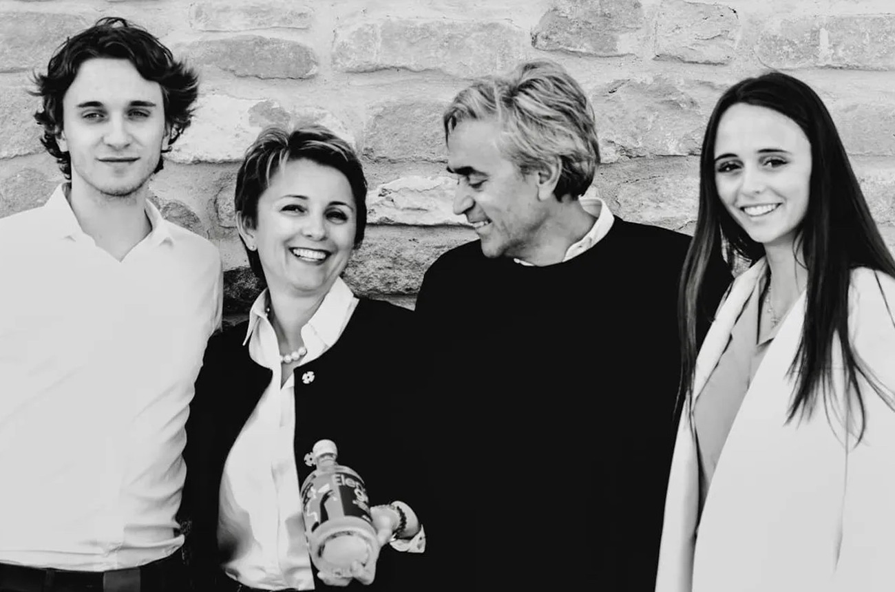 Elena and Luca Currado pictured with their children, Michele and Giulia