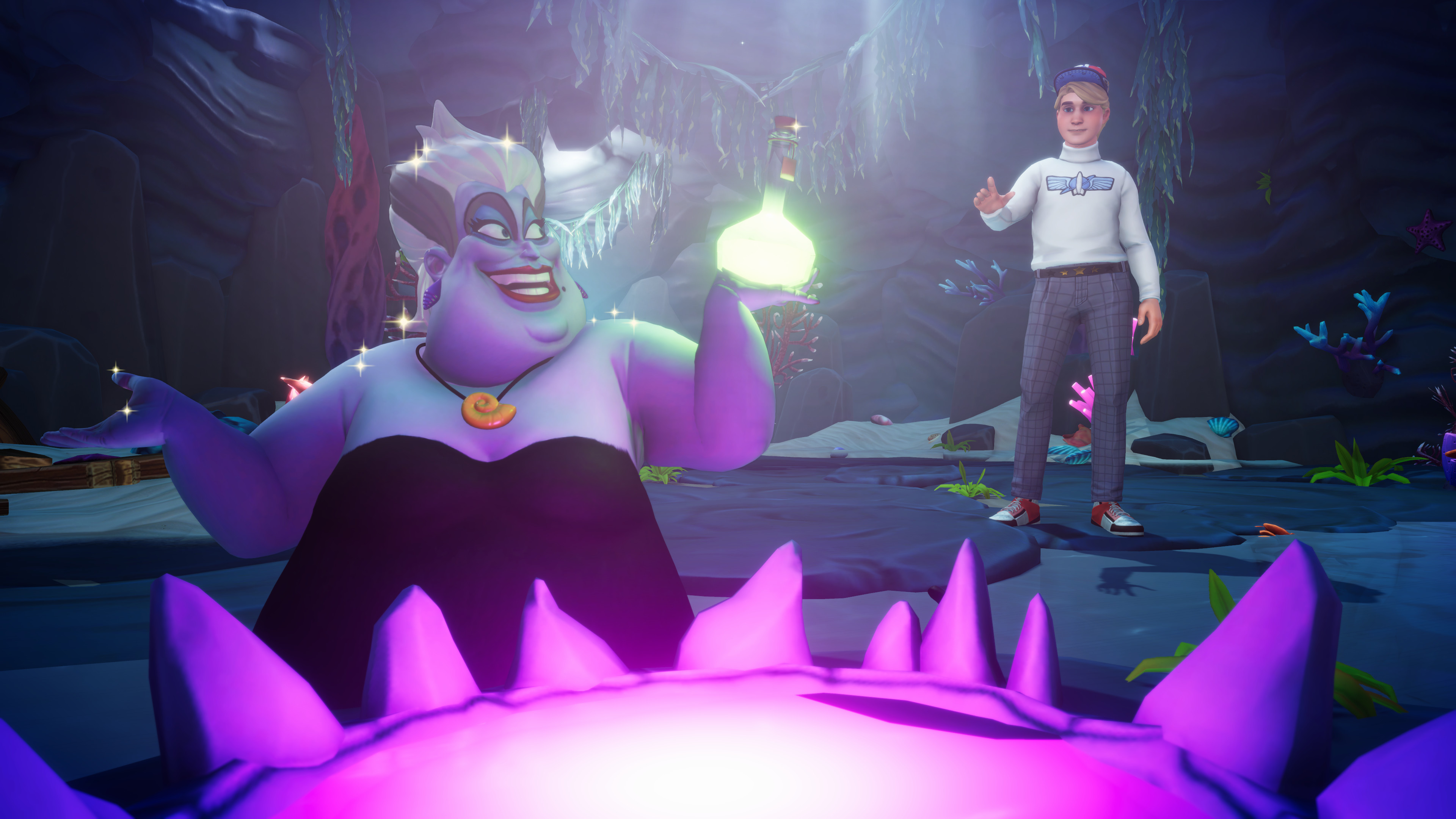 Ursula offering a potion in Dreamlight Valley