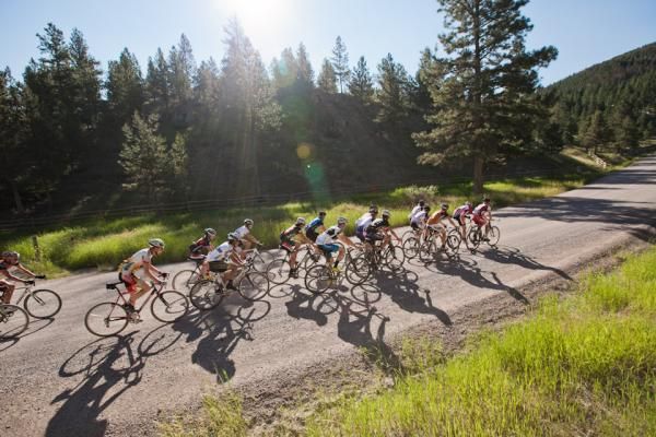 The group heads off for a morning ride into the mountains around Helena, MT during USA Cycling&rsquo;s Cyclocross summer training camp