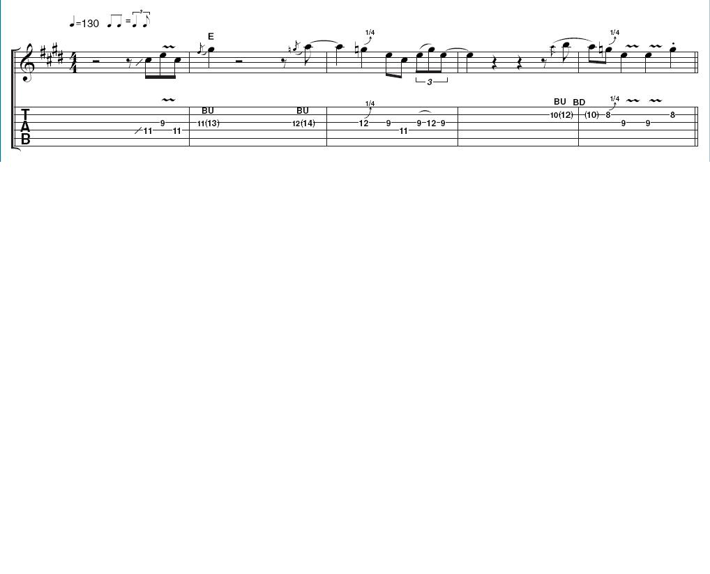 Example 1 - Opening phrase: To establish a solo, it helps to play a few key phrases with lots of space, rather than wading in with all the flashy stuff.