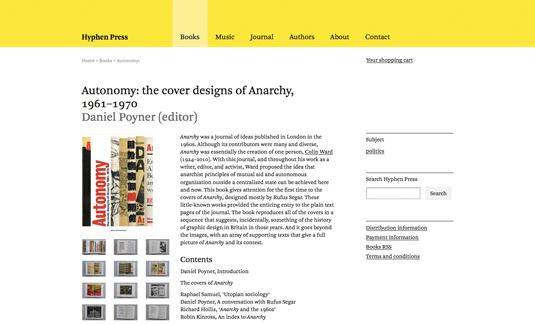 Arnhem has found a home online as well, seen here on the Hyphen Press website