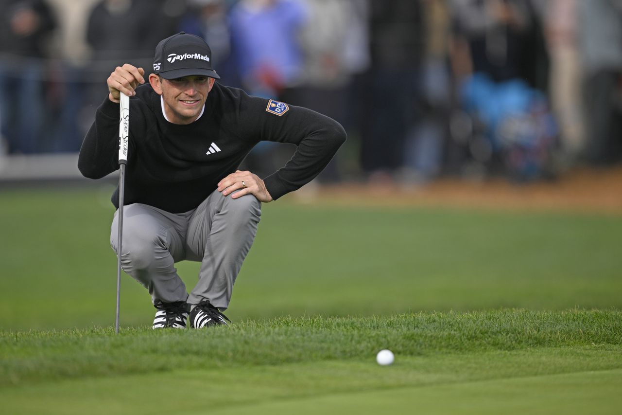 Jacob Bridgeman lines up a putt