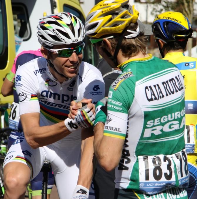 World champion Rui Costa and his former teammate David Arroyo
