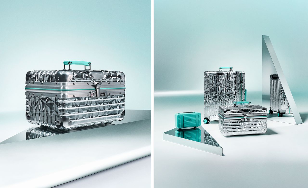 Rimowa and Tiffany &amp; Co silver luggage