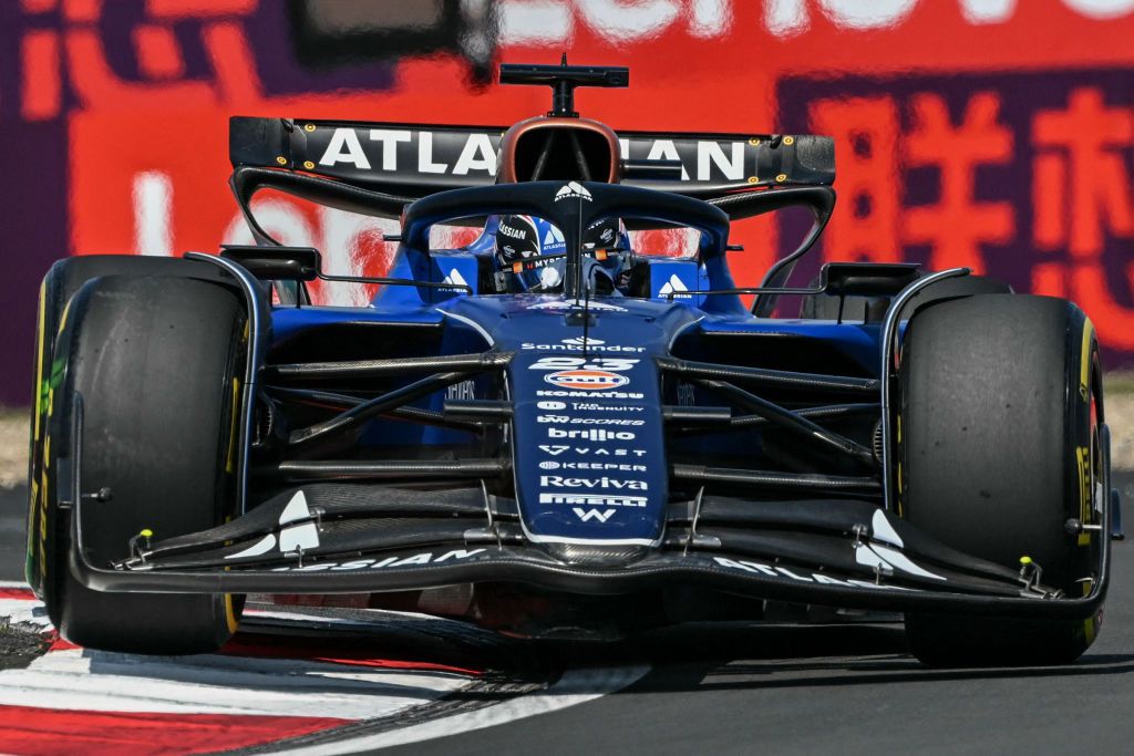 Williams&#039; Thai driver Alexander Albon drives during the first practice session of the Formula One Chinese Grand Prix at the Shanghai International Circuit in Shanghai on March 21, 2025.