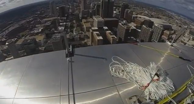 The view from the top of the Gateway Arch.