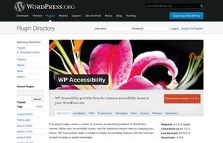 The WP Accessibility Plugin adds accessibility features to most themes
