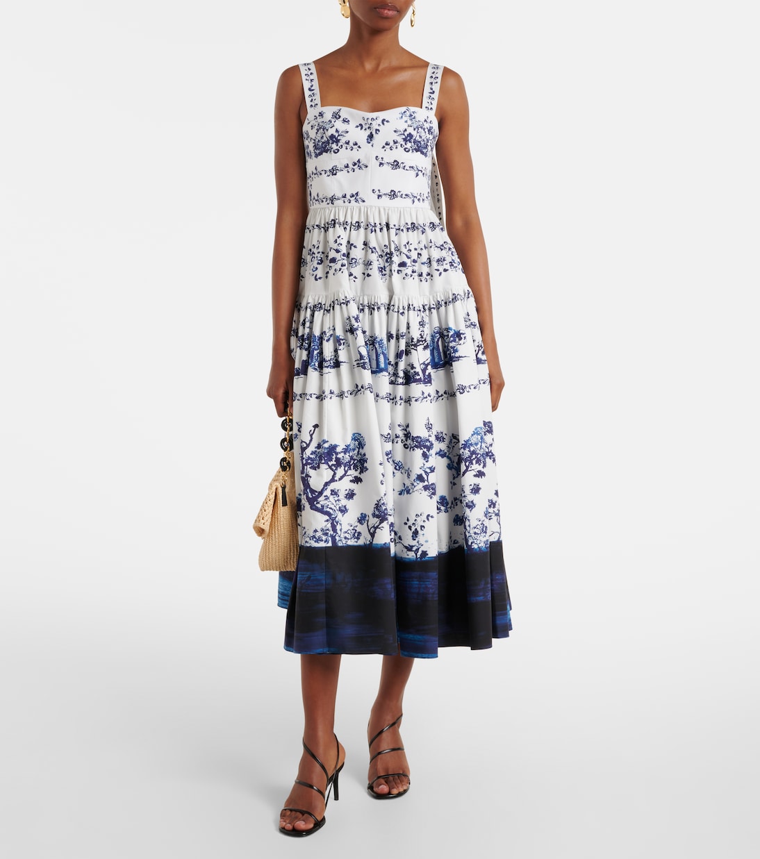 Flared Cotton Midi Dress